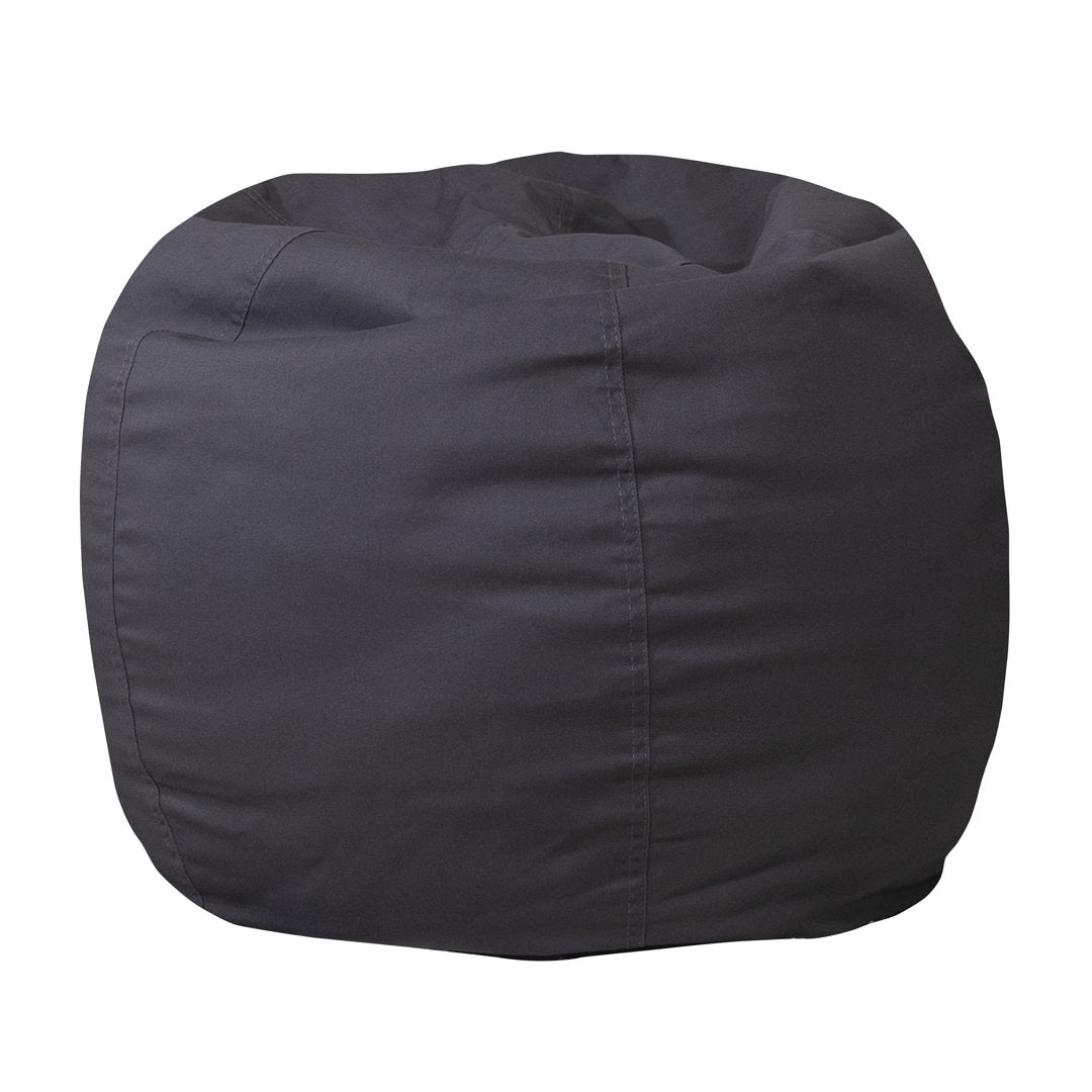 Classic Refillable Cotton Bean Bag Chair Mack & Milo™ Size: Small Body Fabric: Gray Cotton Twill