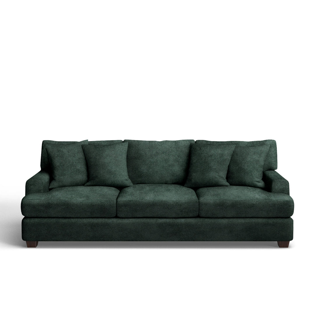 Emilio 90" Recessed Arm Sofa with Reversible Cushions Wayfair Custom Upholstery™ Fabric: Bella Hunter Performance Velvet