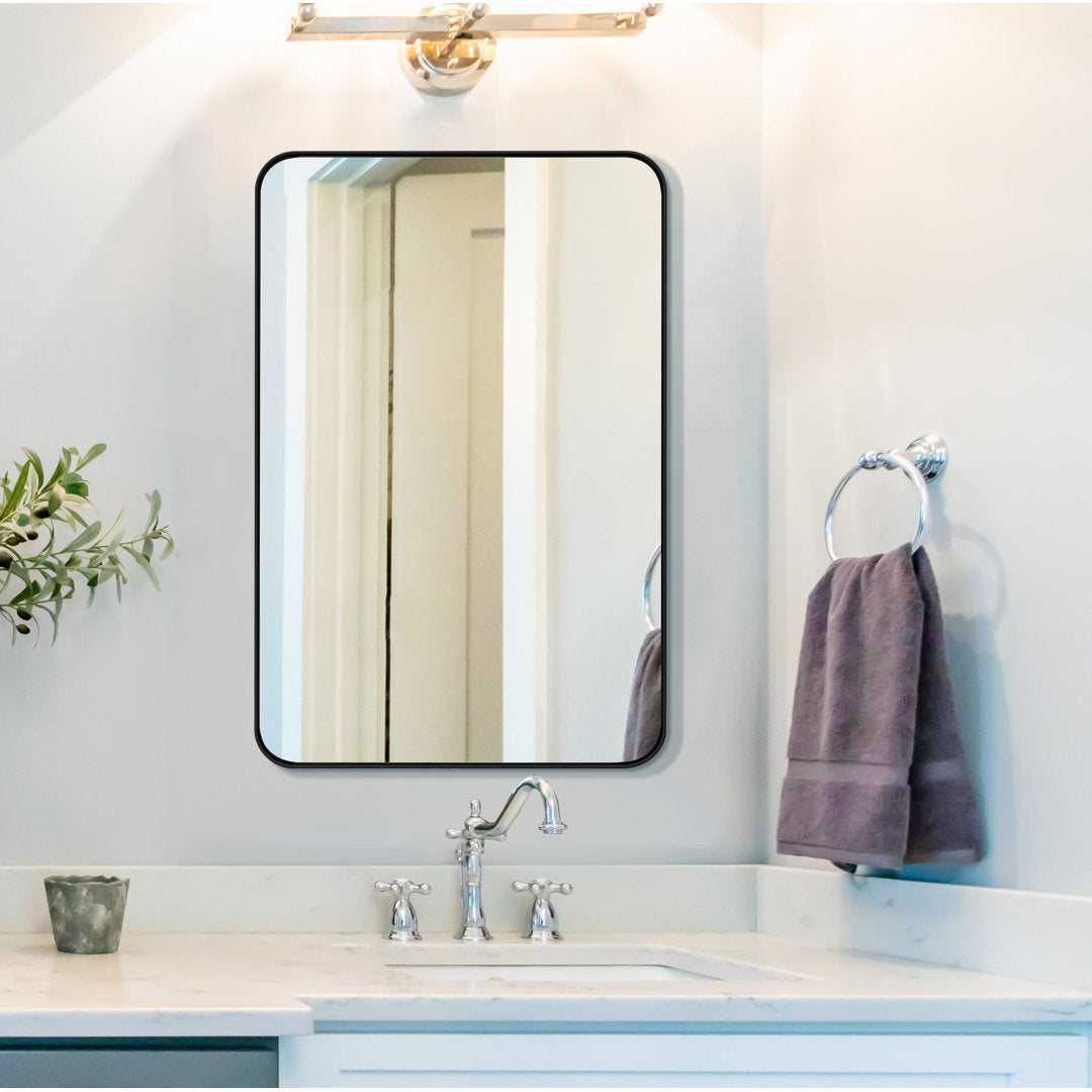 Markhai Modern Accent Mirror Orren Ellis Size: 36" x 24" Finish: Matte Black