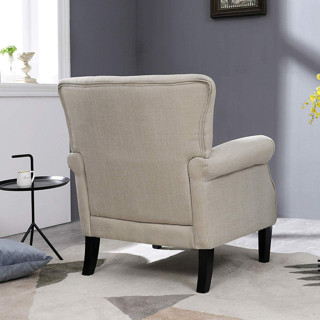 Bournemouth 31.1" Wide Polyester Armchair Red Barrel Studio® Fabric: Beige Polyester Blend