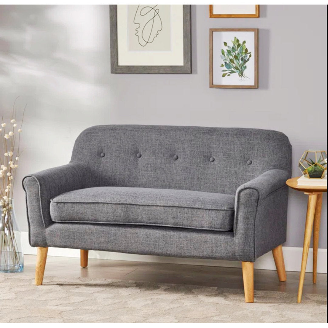 Deby 49.75" Flared Arm Loveseat George Oliver Upholstery Color: Gray Fabric