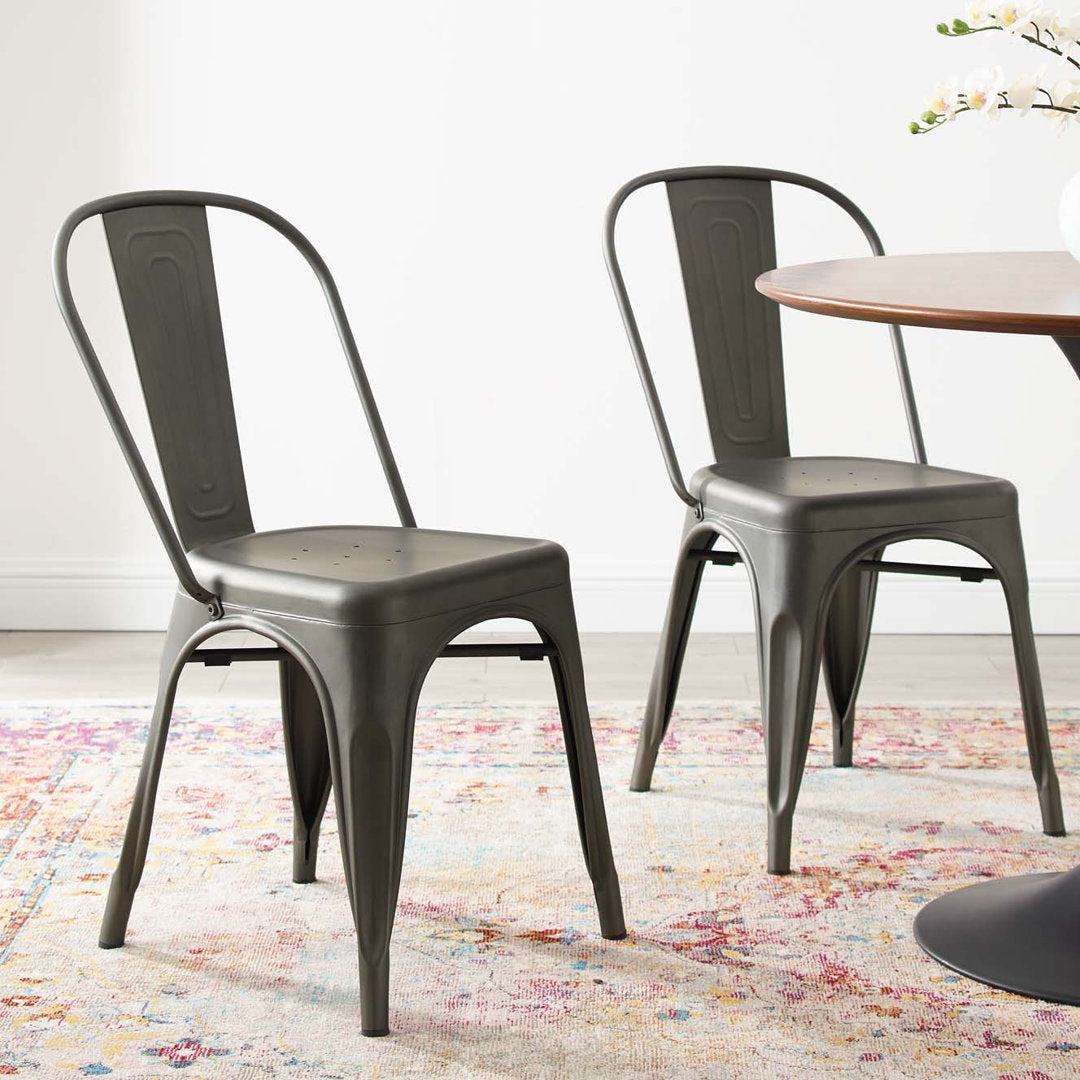 Promenade Bistro Dining Side Chair by Modway (Set of 2) Modway Color: Gunmetal