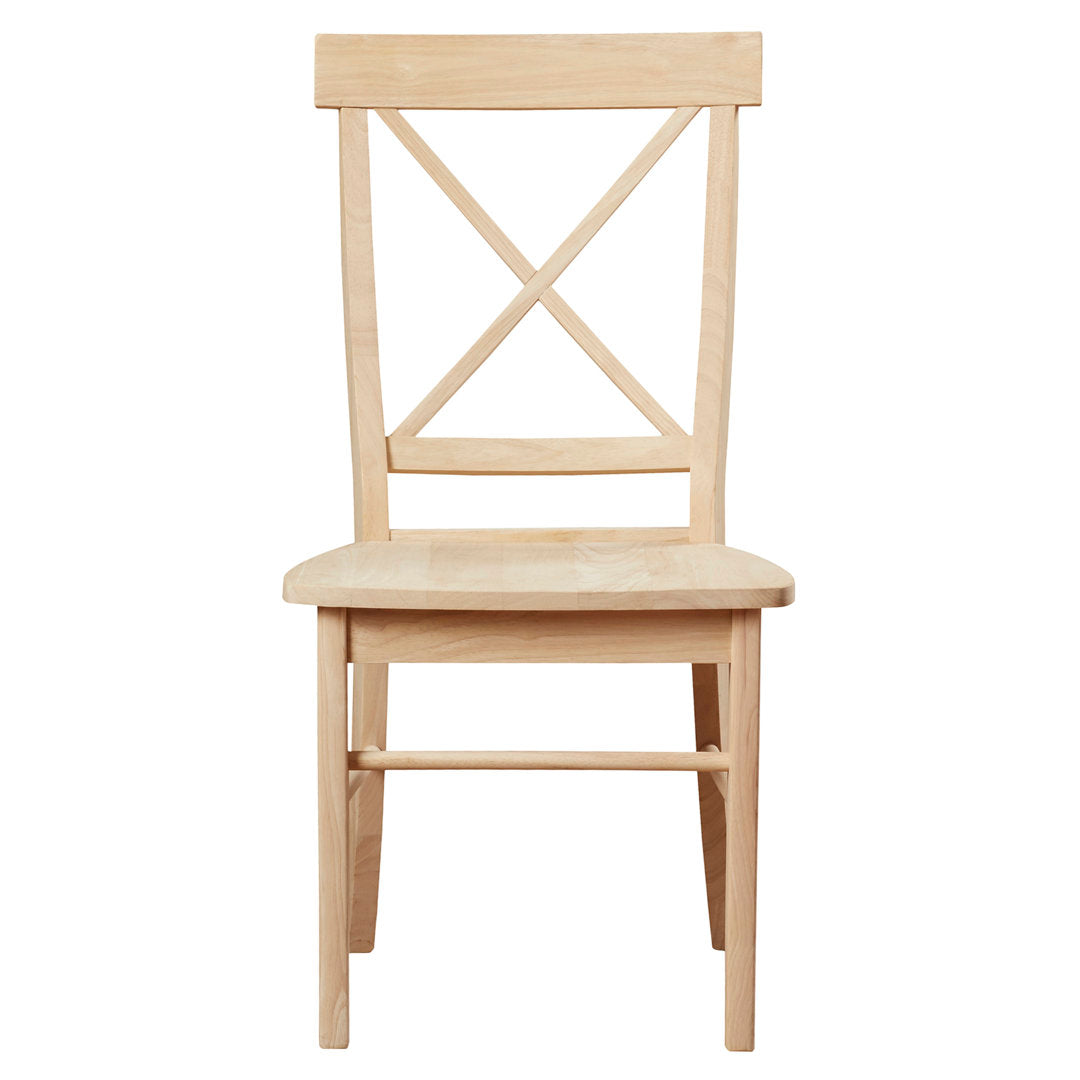 Solid Wood Cross Back Side Chair (Set of 2) August Grove® Color: Unfinished