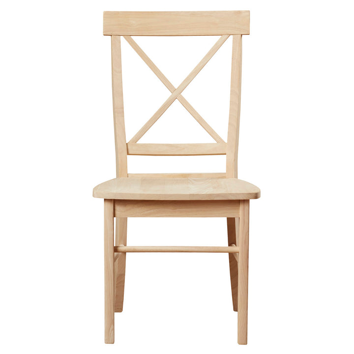 Solid Wood Cross Back Side Chair (Set of 2) August Grove® Color: Unfinished