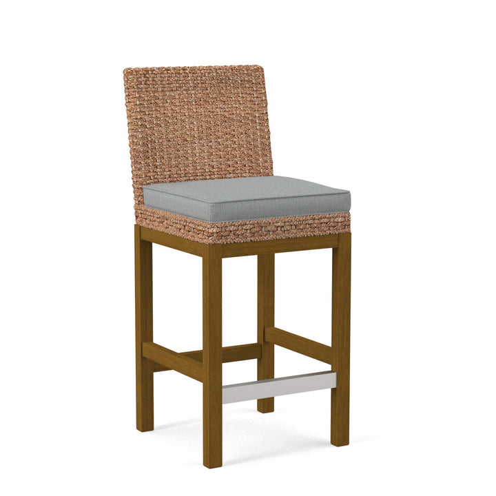 Seagrass Top Counter Stool Braxton Culler Leg Color: Havana Finish Body Fabric: Cobalt Blue Stripe; 0204-64