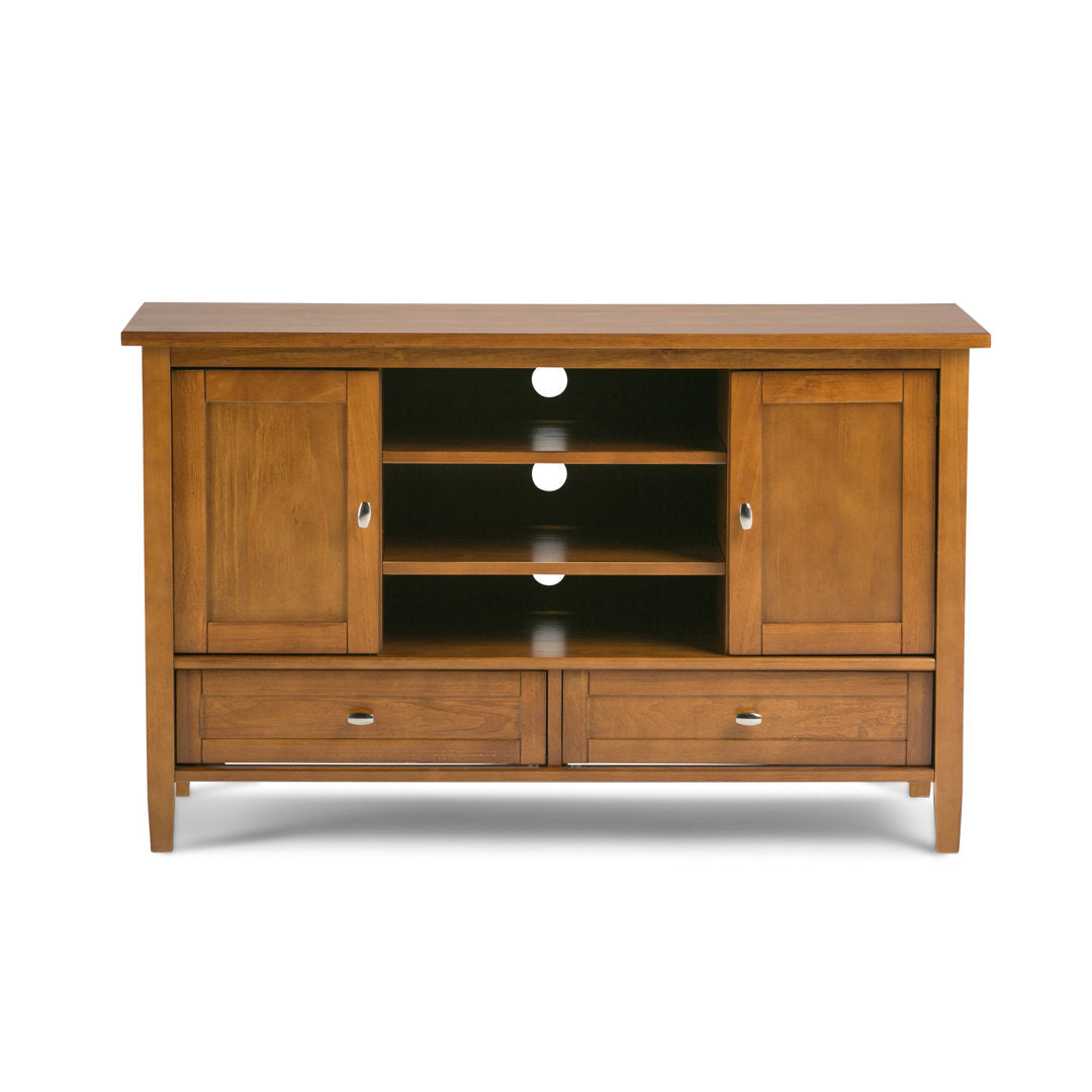Warm Shaker SOLID WOOD TV Media Stand iFor TVs up to 50 inches Simpli Home Color: Light Golden Brown