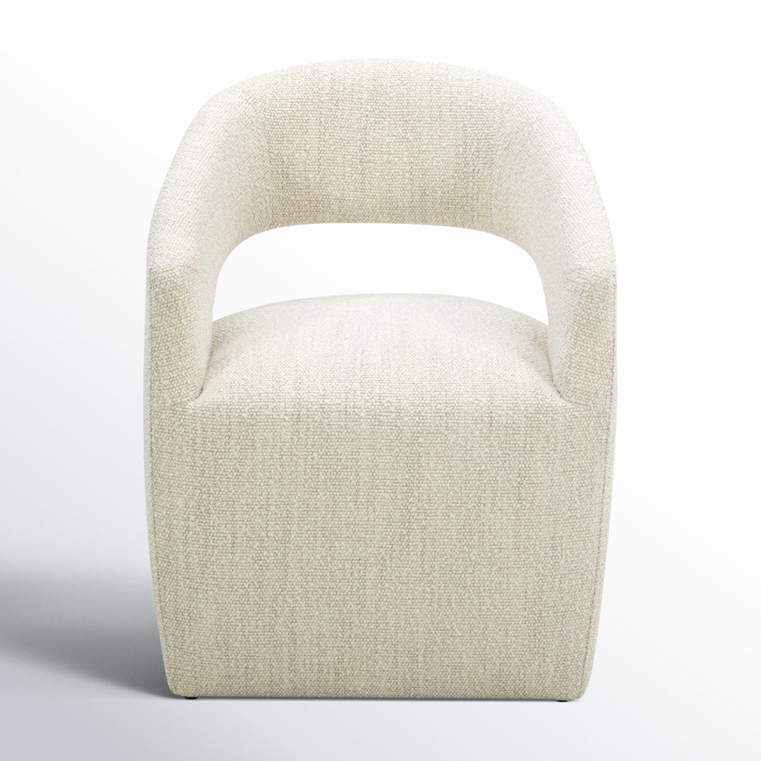 Camino Performance Fabric Rolling Arm Chair AllModern Upholstery Color: Off White Boucle