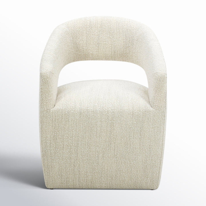 Camino Performance Fabric Rolling Arm Chair AllModern Upholstery Color: Off White Boucle