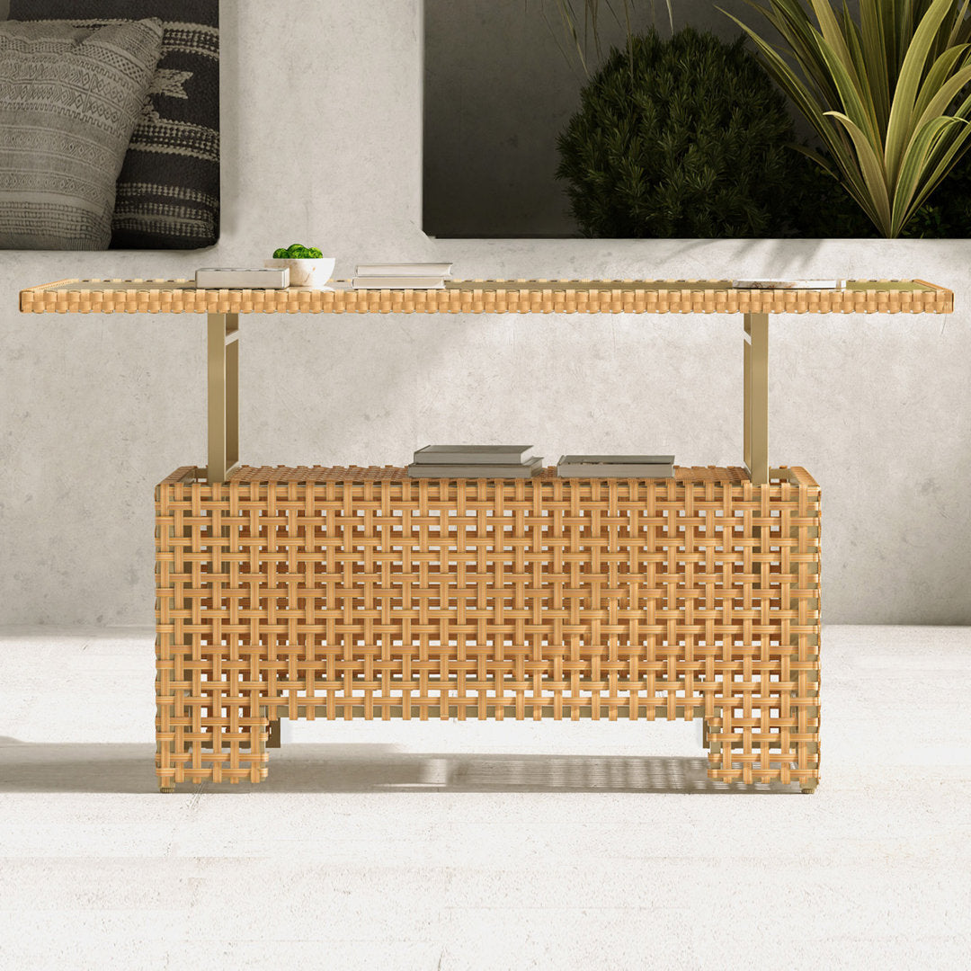 51.25'' L x 27'' W Extendable Outdoor Wicker Coffee Table Grand Patio