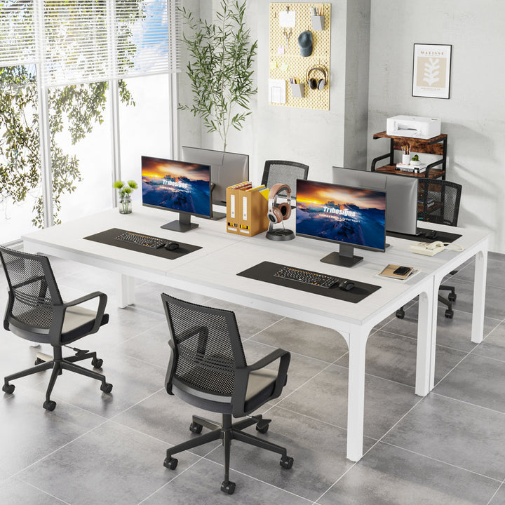 Alyzia 78.8'' W Rectangle Computer Desk 17 Stories Color (Top/Frame): White