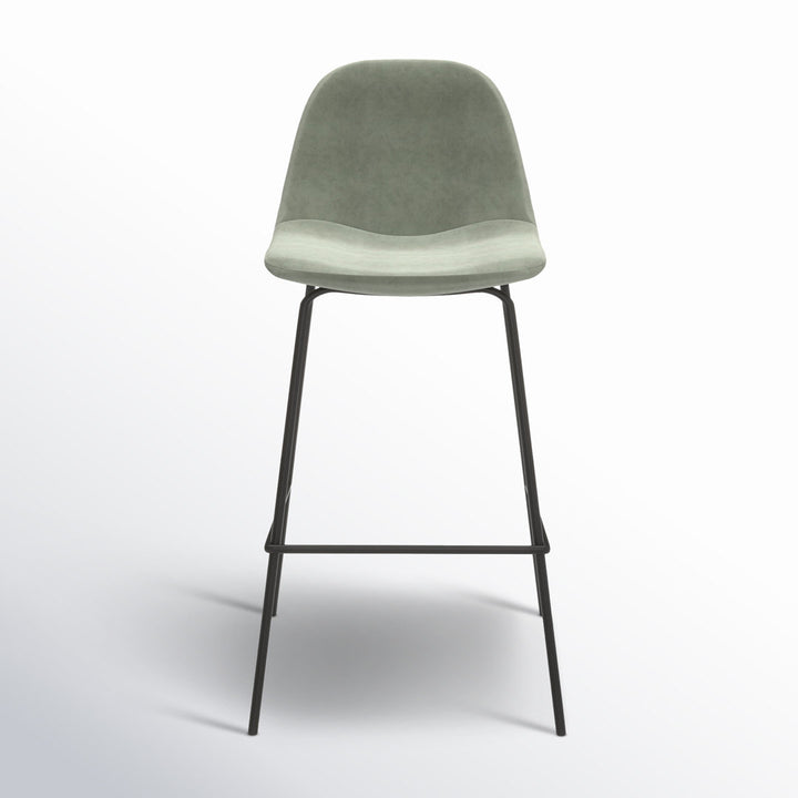 Kody Upholstered Bar & Counter Stool (Set of 2) AllModern Color: Bella Platinum Performance Velvet Seat Height: Counter Stool (23.5" Seat Height)