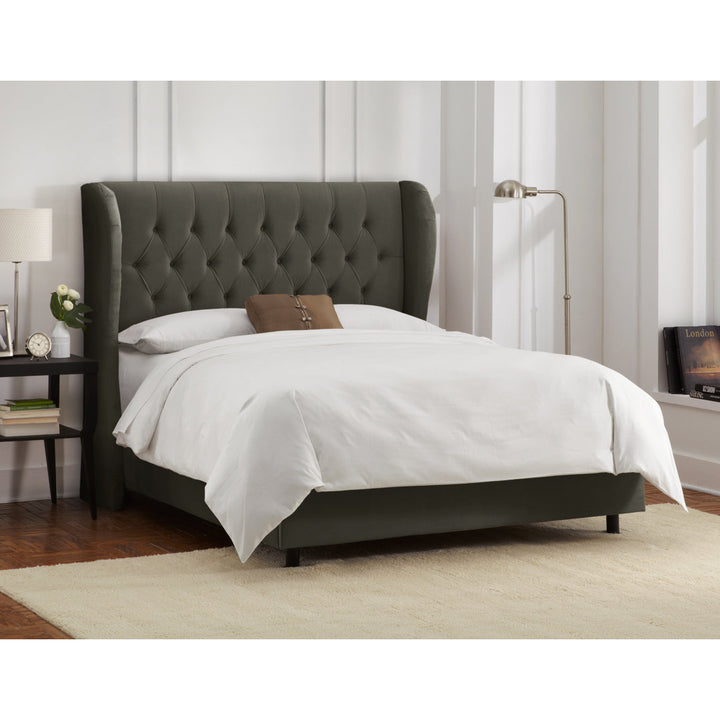 Knaresborough Tufted Upholstered Low Profile Standard Bed Greyleigh™ Size: Full Body Fabric: Classic Pewter Performance Velvet