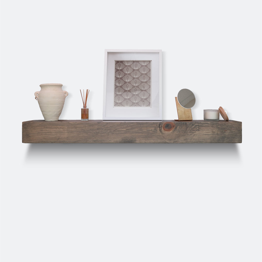 Melodye Rustic Fireplace Shelf Mantel Ebern Designs Shelf Length: 36 in., Finish: Aged Barrel