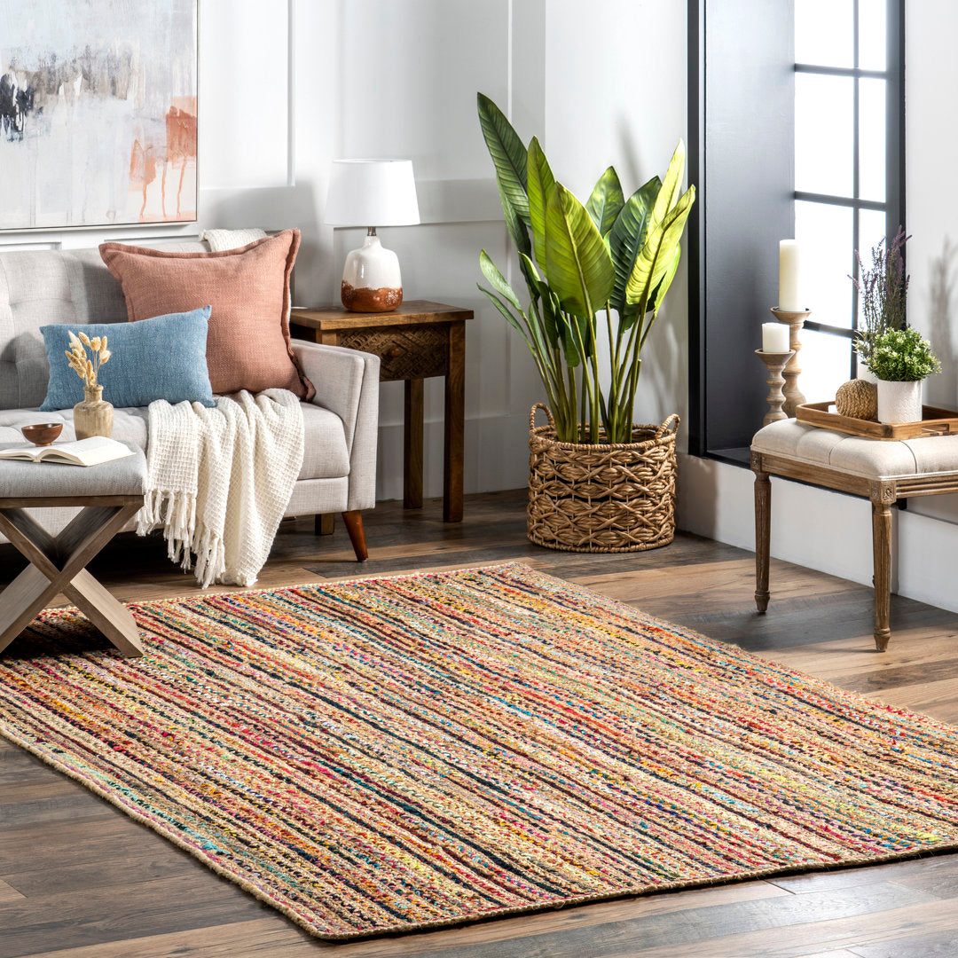 Lovetto Bohemian Handmade Braided Red Rug Bungalow Rose Rug Size: Rectangle 5' x 8'