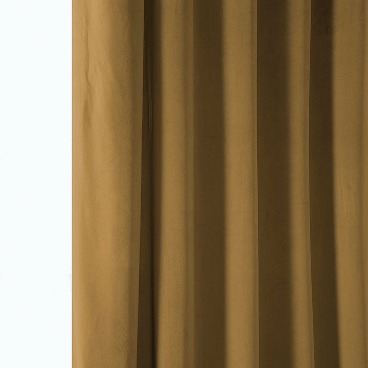 Matra Plush Velvet Curtains for Bedroom - Room Darkening Curtains for Living Room Window Single Panel AllModern Curtain Color: Retro Gold Size per Panel: 50" W x 120" L