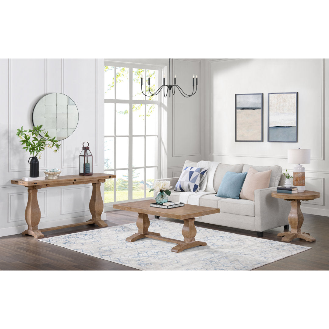 Sarcoline Solid Wood Pedestal Coffee Table The Twillery Co.® Table Top Color/Table Base Color: Driftwood