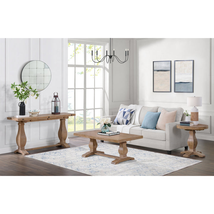 Sarcoline Solid Wood Pedestal Coffee Table The Twillery Co.® Table Top Color/Table Base Color: Driftwood