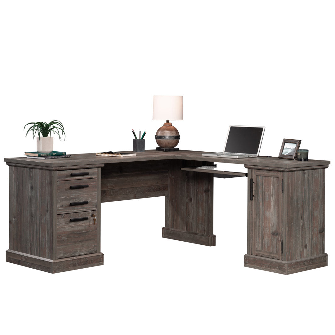 Aspen Post L-Shape Executive Desk Upper Square™ Color: Rustic Gray