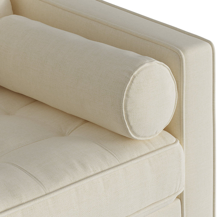 Geo 84" Upholstered Sofa AllModern Fabric: Beige Fabric