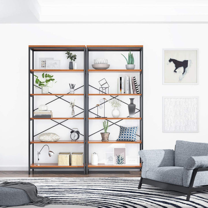 Aidann 70.9'' H X 31.6'' W Iron Standard Bookcase 17 Stories