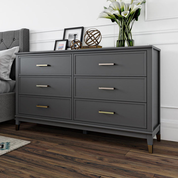 Westerleigh 6 Drawer 56.77" W Double Dresser CosmoLiving by Cosmopolitan Color: Graphite Gray