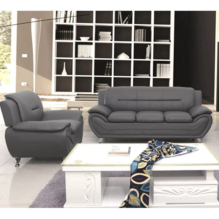 Mulvey 80" Faux Leather Pillow Top Arm Sofa Orren Ellis Upholstery Color: Gray