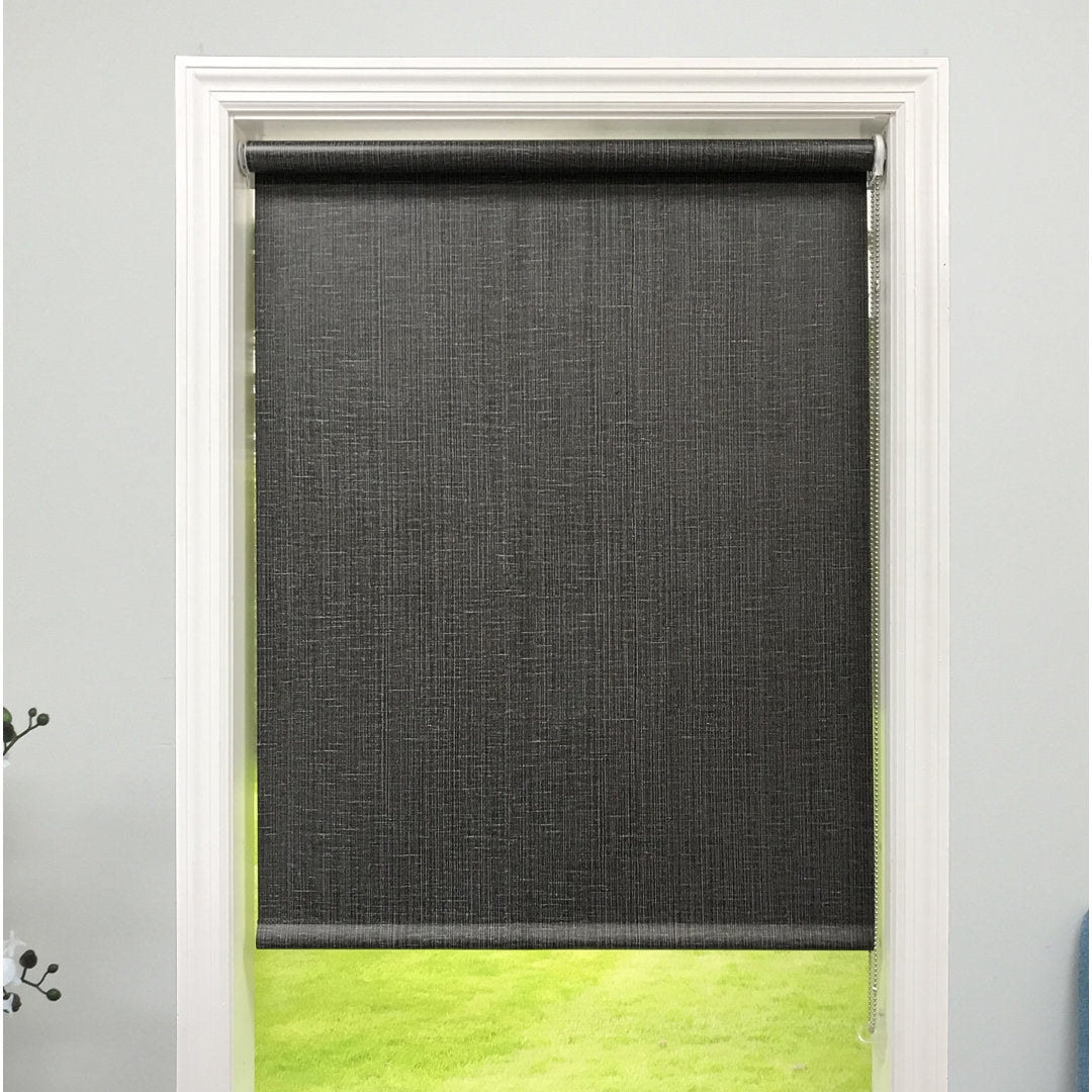 Blackout Black Decorative Roller Shade Ebern Designs Width: 39.5", Length: 84"