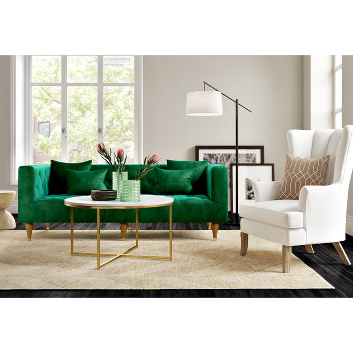 Wasser Cross Legs Coffee Table Mistana™ Table Top Color: White, Table Base Color: Gold