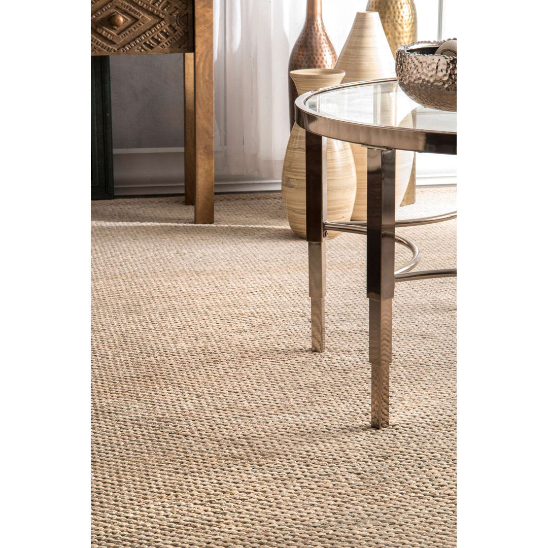 Parnell Farmhouse Eco-friendly Handmade Soft Cotton Tan Rug Union Rustic Rug Size: Rectangle 9'6" x 13'6"
