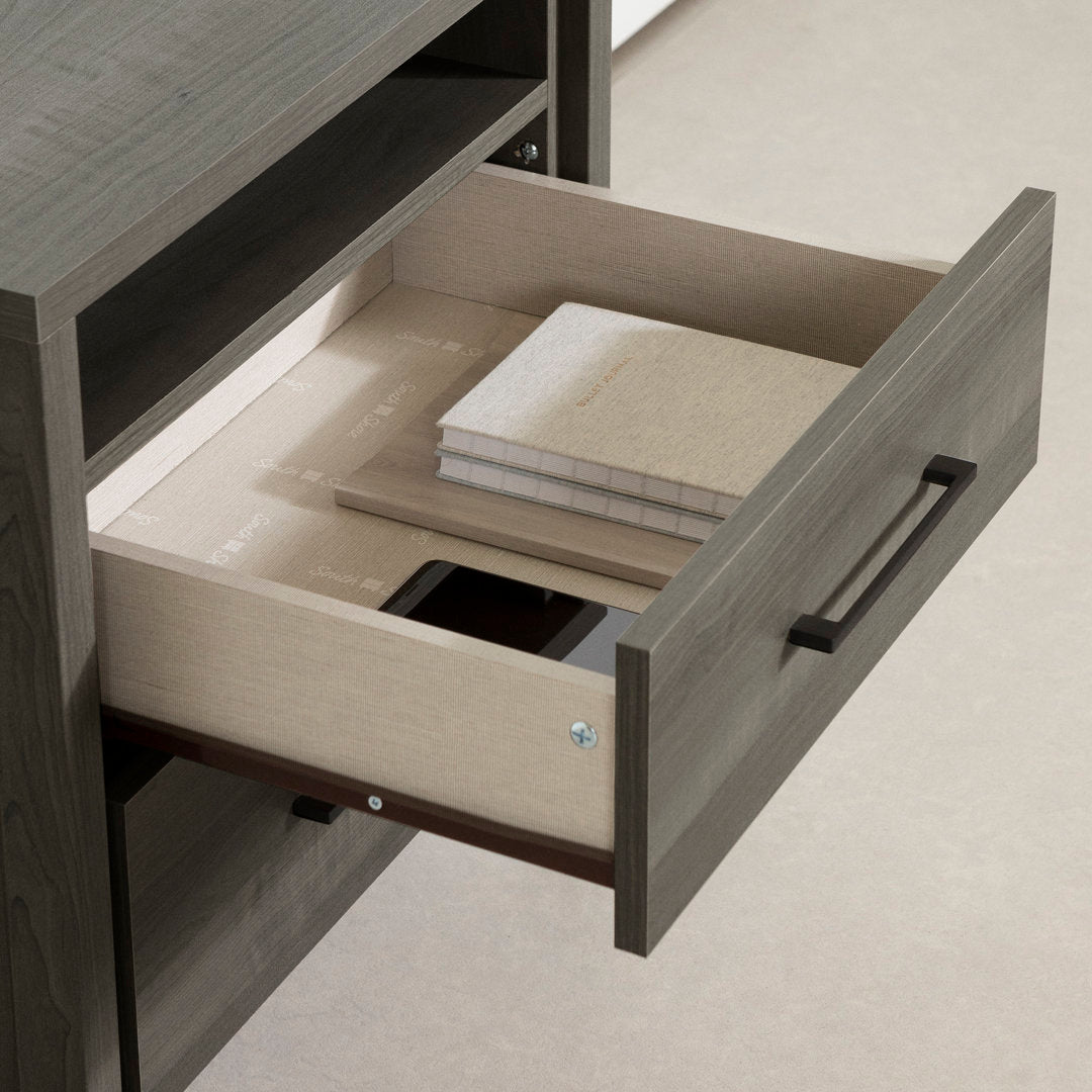 Gravity 2 - Drawer Nightstand South Shore Color: Gray Maple/Black