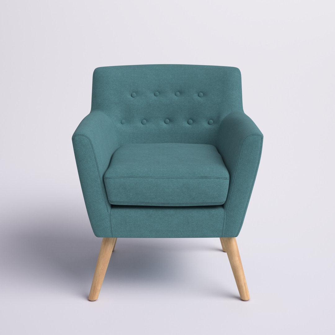 Tufted Polyester Armchair George Oliver Fabric: Dark Teal Polyester