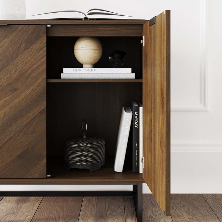 Enloe Steel 2 - Door Accent Cabinet Nathan James Color: Brown/Black