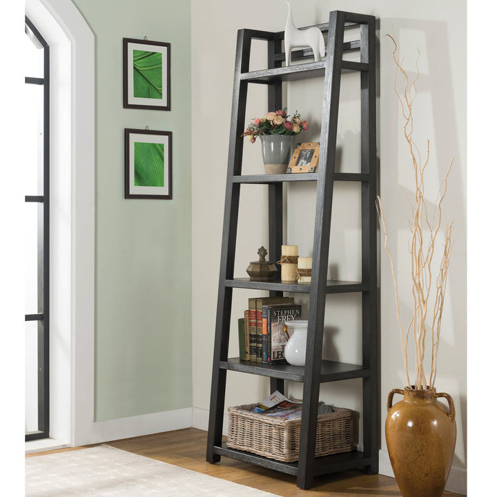 Bridgnorth 72" H x 24" W Solid Wood Ladder Bookcase Greyleigh™ Color: Ebonized Acacia