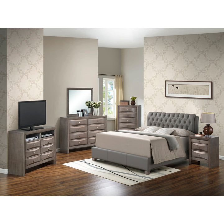 Marilla 5-Drawer Chest Glory Furniture Color: Gray