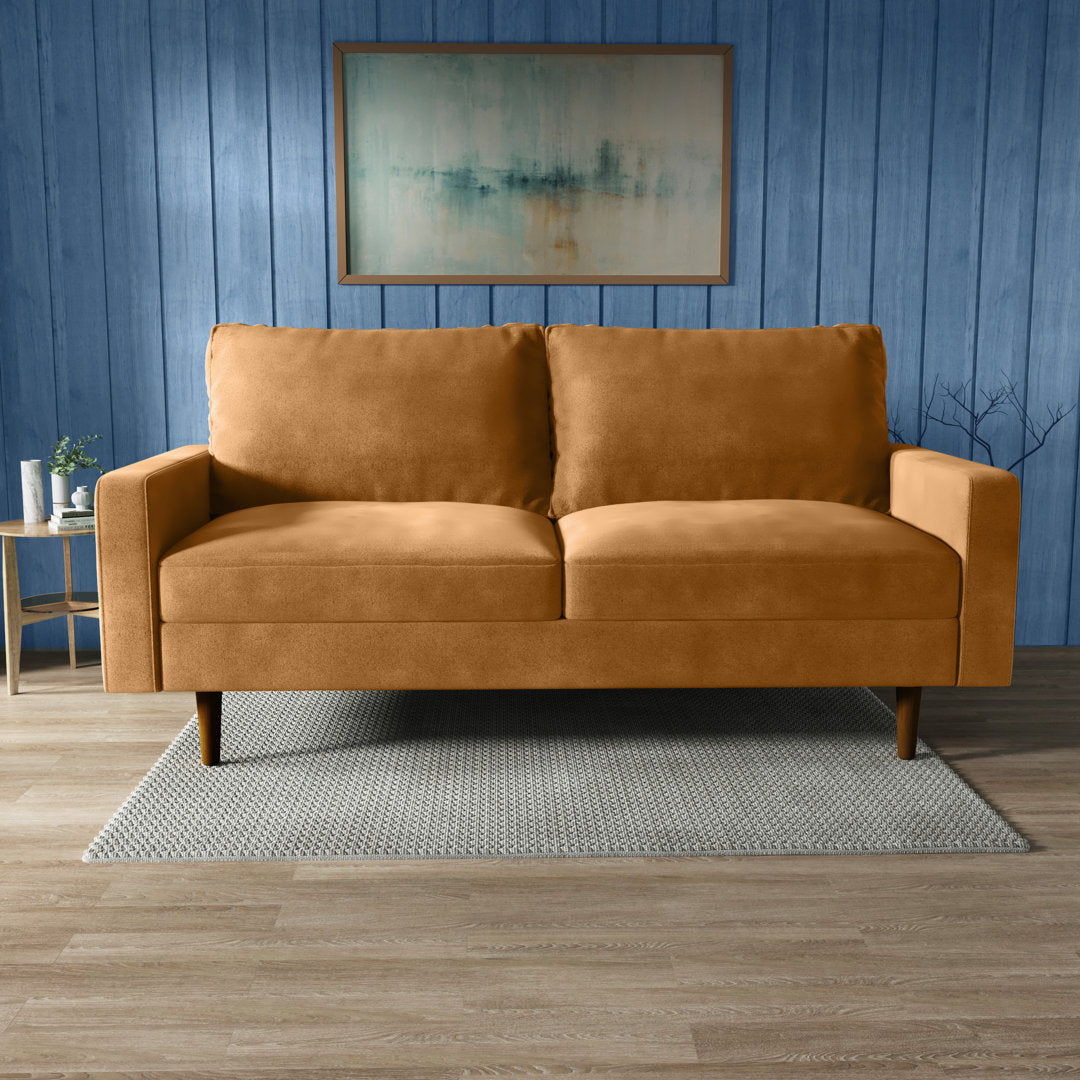 Markham 70" Velvet Square Arm Sofa Willa Arlo™ Interiors Fabric: Ginger Polyester