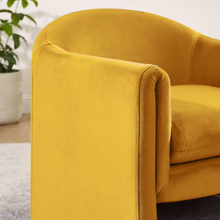 Daiona 31.2 inches Wide Armchair Accent Chair Ivy Bronx Fabric: Yellow Velvet