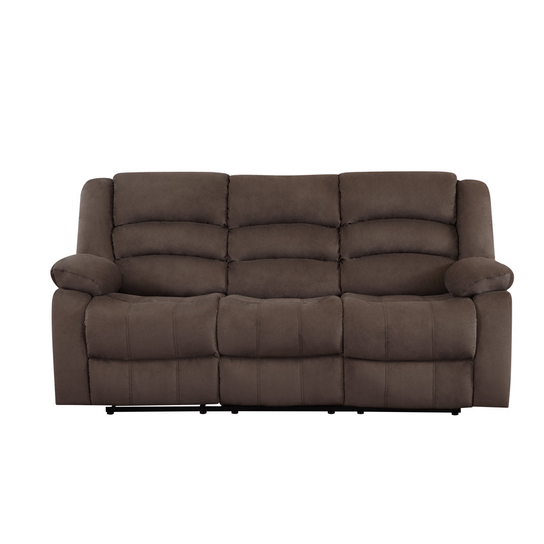 Aum 81" Pillow Top Arm Reclining Sofa Red Barrel Studio® Upholstery Color: Brown