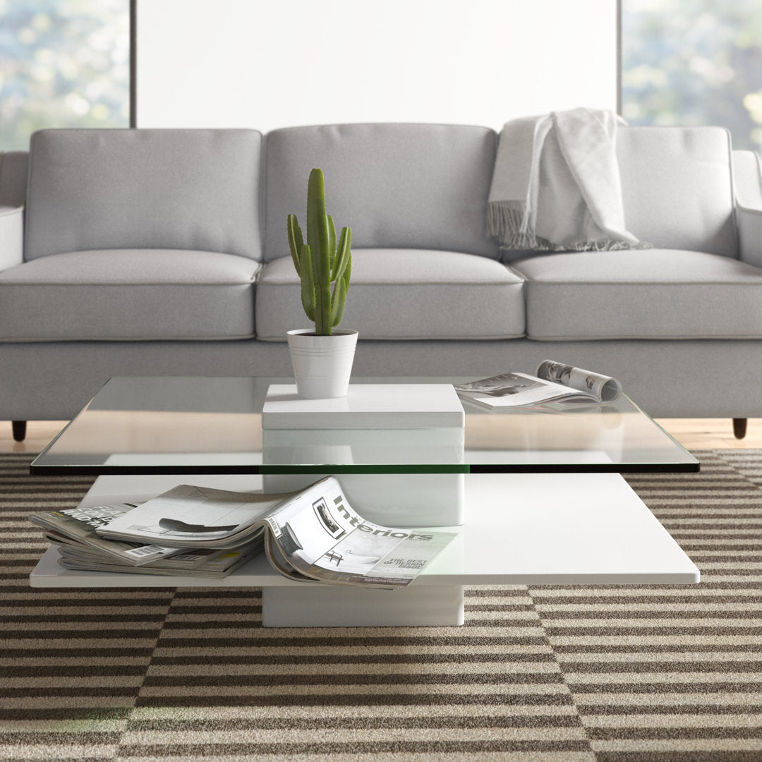 Aser Pedestal Coffee Table Wade Logan® Color: White