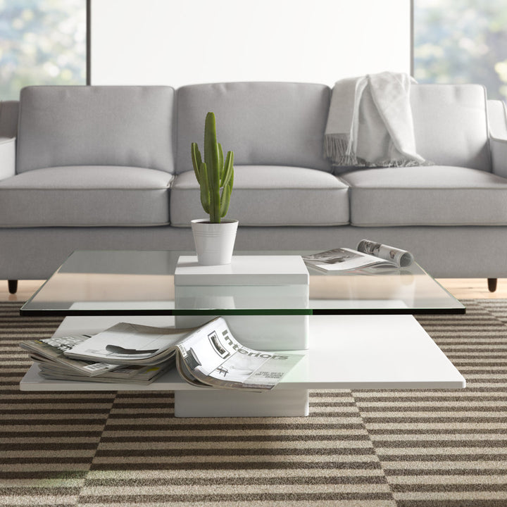 Aser Pedestal Coffee Table Wade Logan® Color: White
