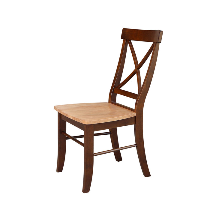 Solid Wood Cross Back Side Chair (Set of 2) August Grove® Color: Cinnamon/Espresso