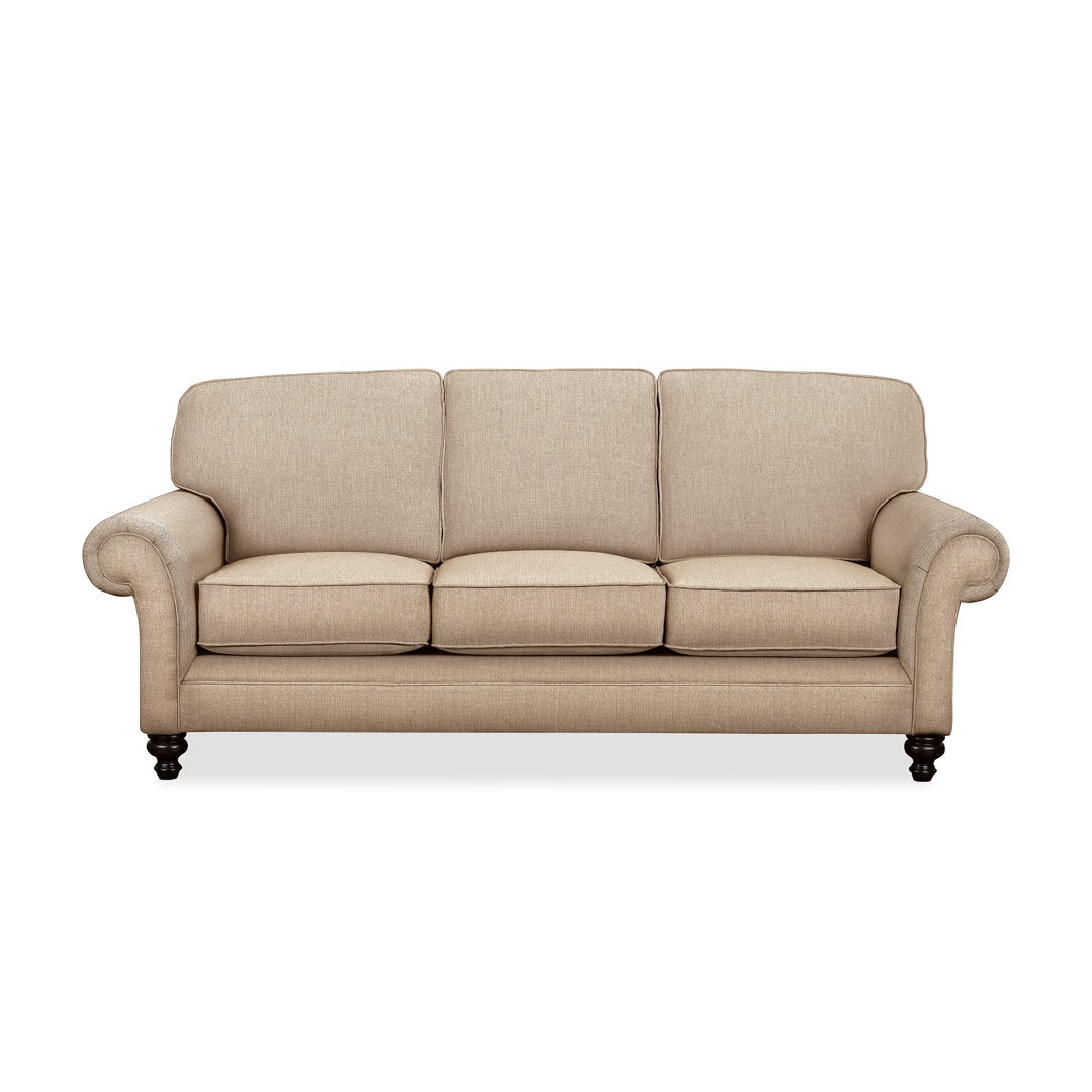 Gaige 88" Rolled Arm Sofa with Reversible Cushions Wayfair Custom Upholstery™ Fabric: Bevin Natural Linen Blend