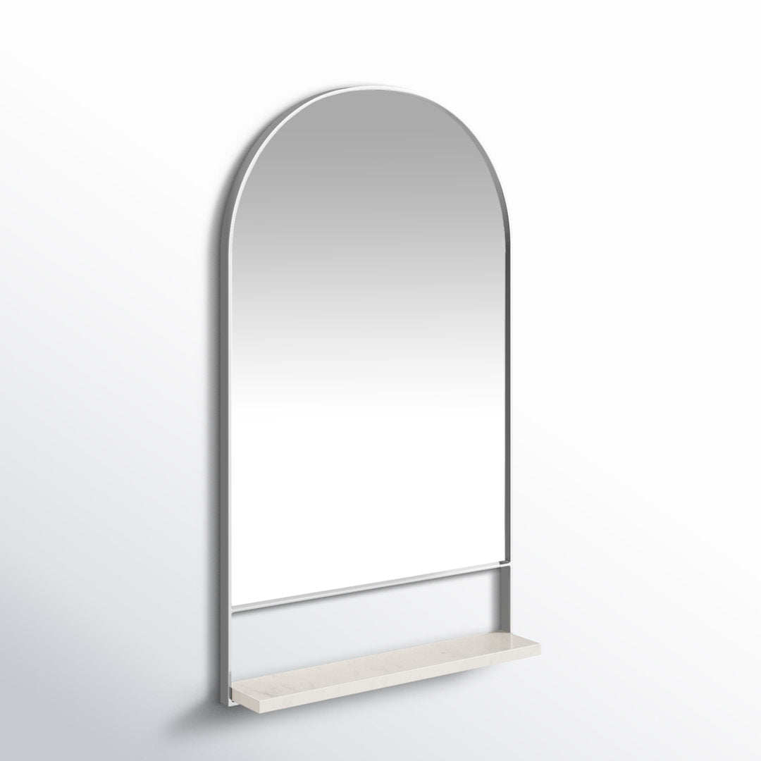 Cielo with Shelves Wall Mirror Joss & Main Size: 34" x 20" Finish: Silver