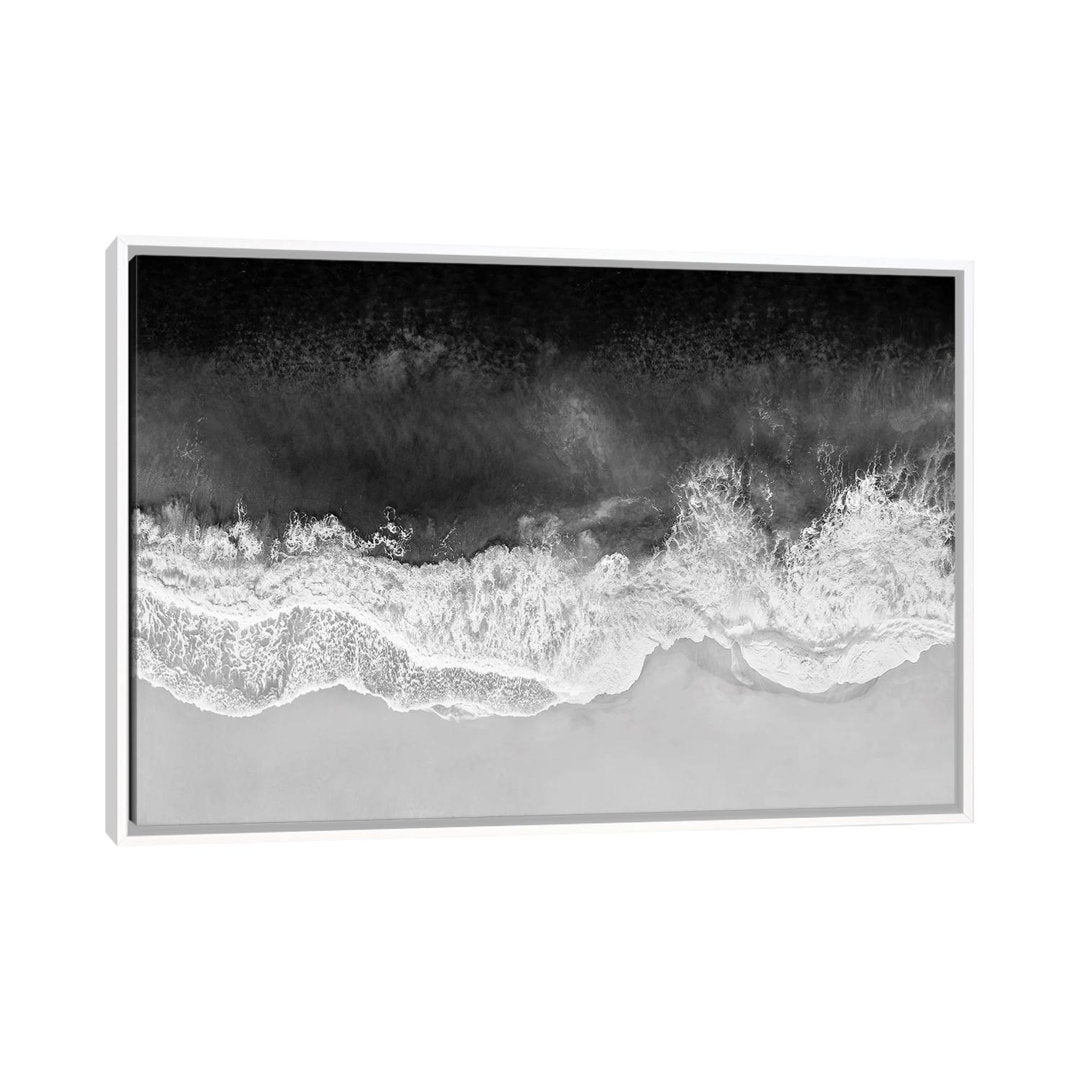 Waves in Black, Gray and White by Maggie Olsen Mercury Row® Size: 18" H x 26" W x 1.5" D Format: White Framed