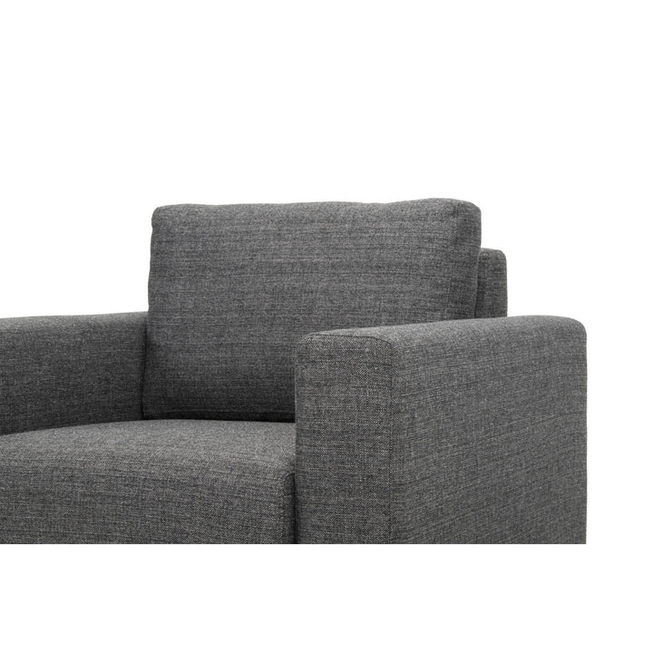 Clayton Upholstered Armchair Joss & Main Fabric: Venga Antrazite Performance Basketweave