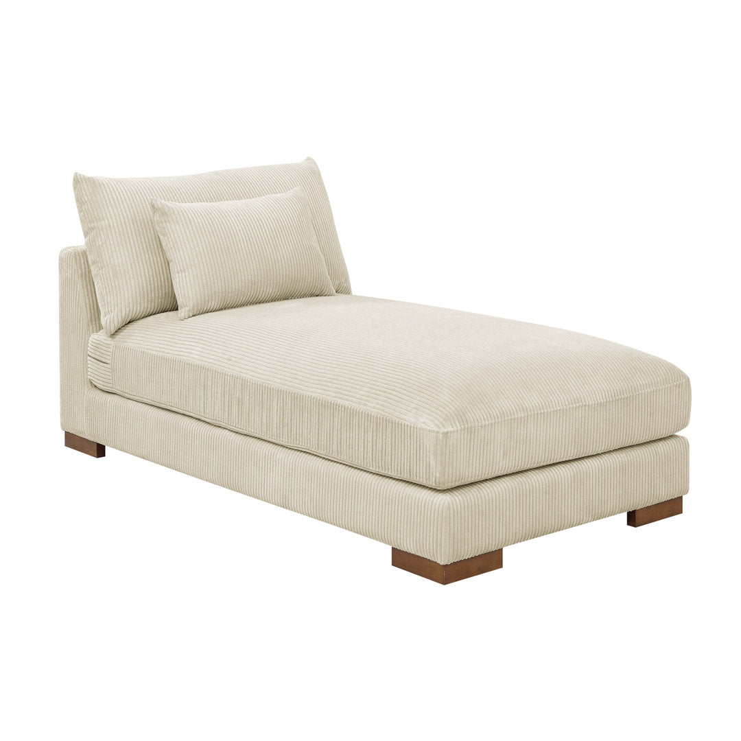 Ayvion Upholstered Chaise Lounge Wade Logan® Fabric: Beige Corduroy