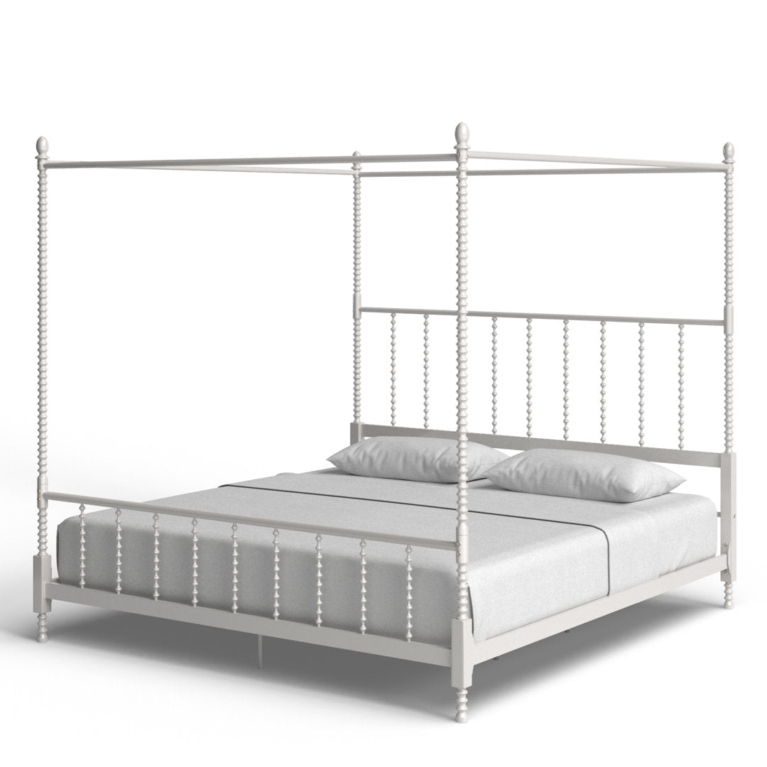 Frankie Low Profile Canopy Bed Kelly Clarkson Home Color: White Size: King