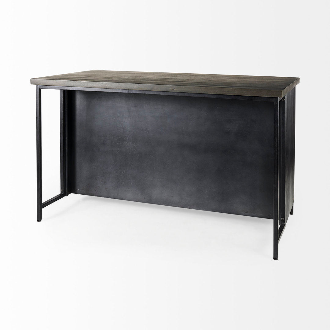 Bede 62" Iron Kitchen Island with Solid Wood Top Birch Lane™