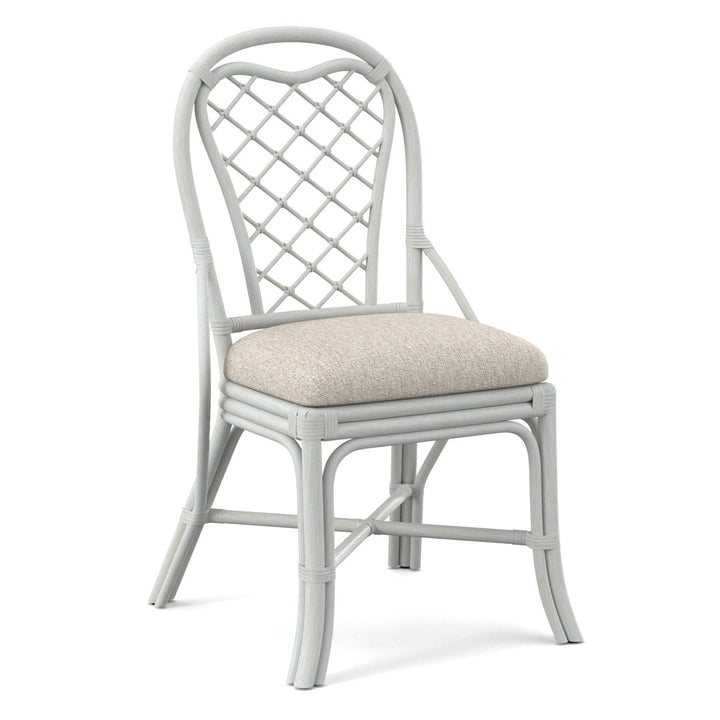 Trellis Back Side Dining Chair Braxton Culler Upholstery Color: Blue Buffalo Check; 0120-61, Frame Color: Bisque