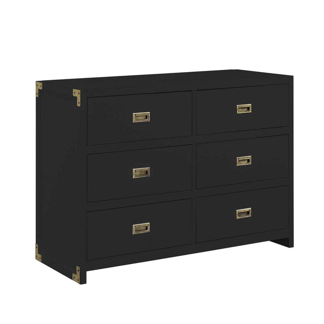 Hubble 6 Drawer Double Dresser Viv + Rae™ Color: Black