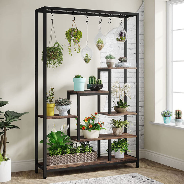Mahala Rectangular Multi-Tiered Plant Stand Trent Austin Design® Color: Brown/Black